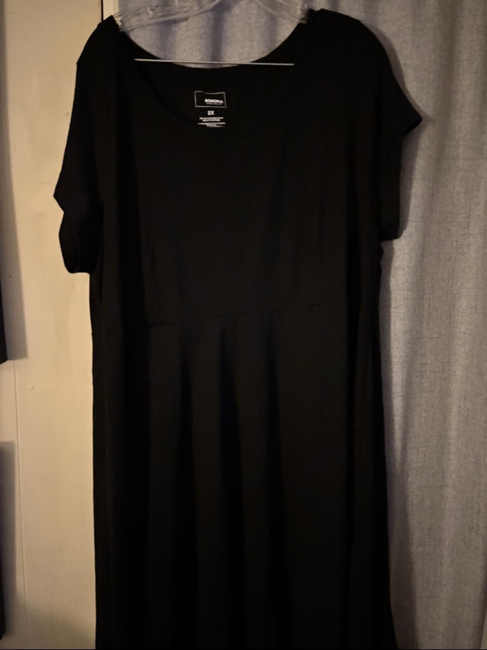 Sonoma Black Short-Sleeve Midi Dress women’s 2X